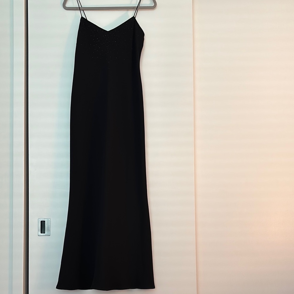 Jones New York Black Spaghetti Strap Slip Maxi Dress